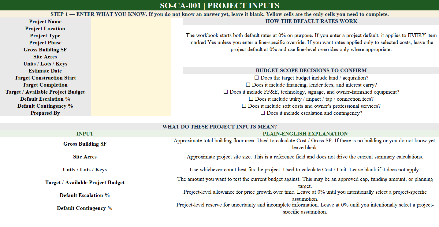 Salt & Oak Development - Preconstruction Budget Builder preview